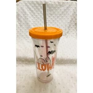 Peanuts Snoopy & Woodstock Halloween 24oz Tumbler w/Twist Lid, Straw-NEW